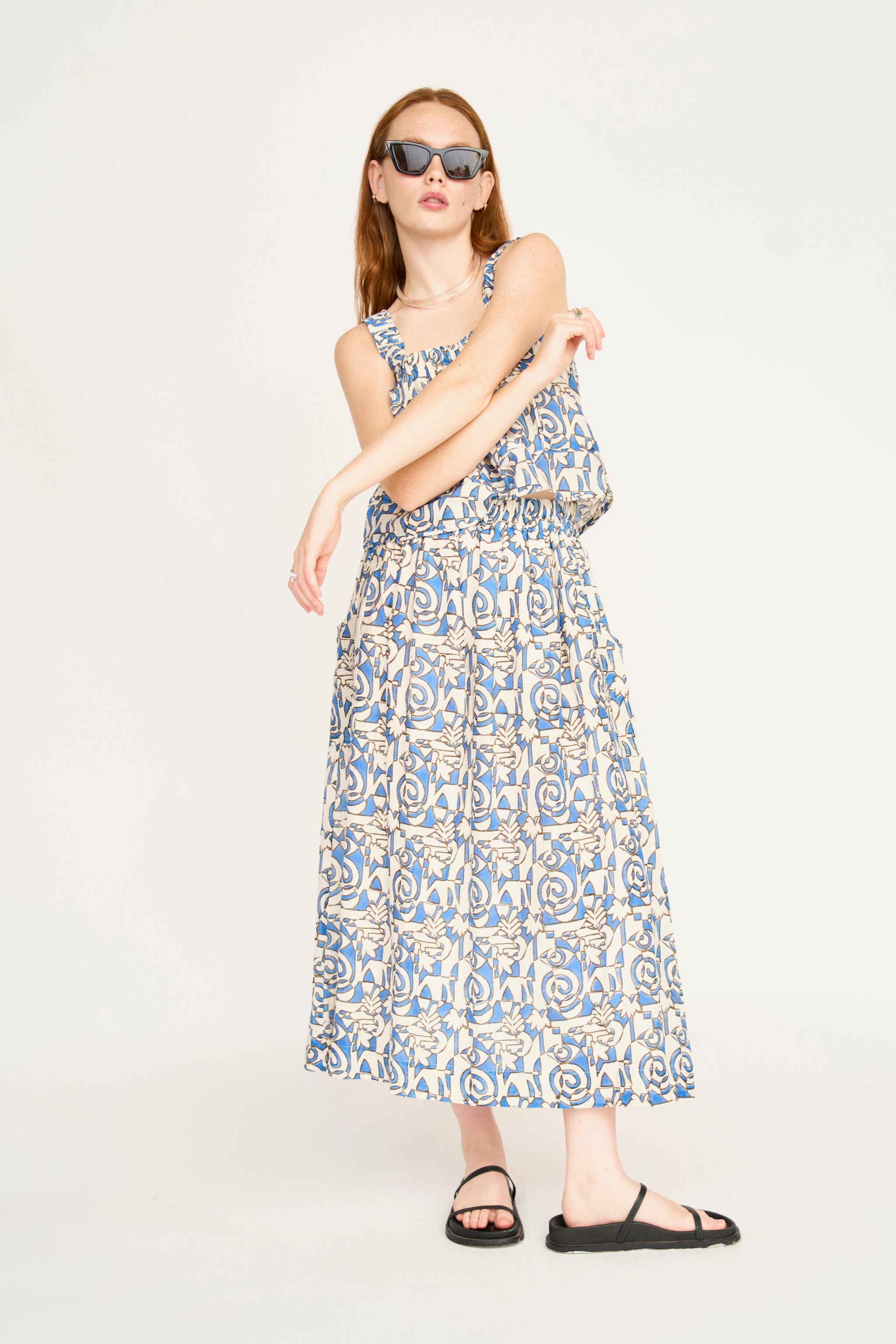 Verona Skirt in Blue Heka