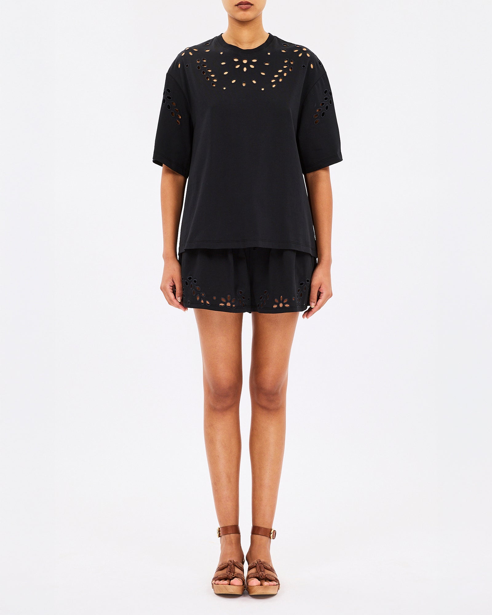 Ulla Johnson Kalesta Short Sleeve Cotton Top In Cowrie