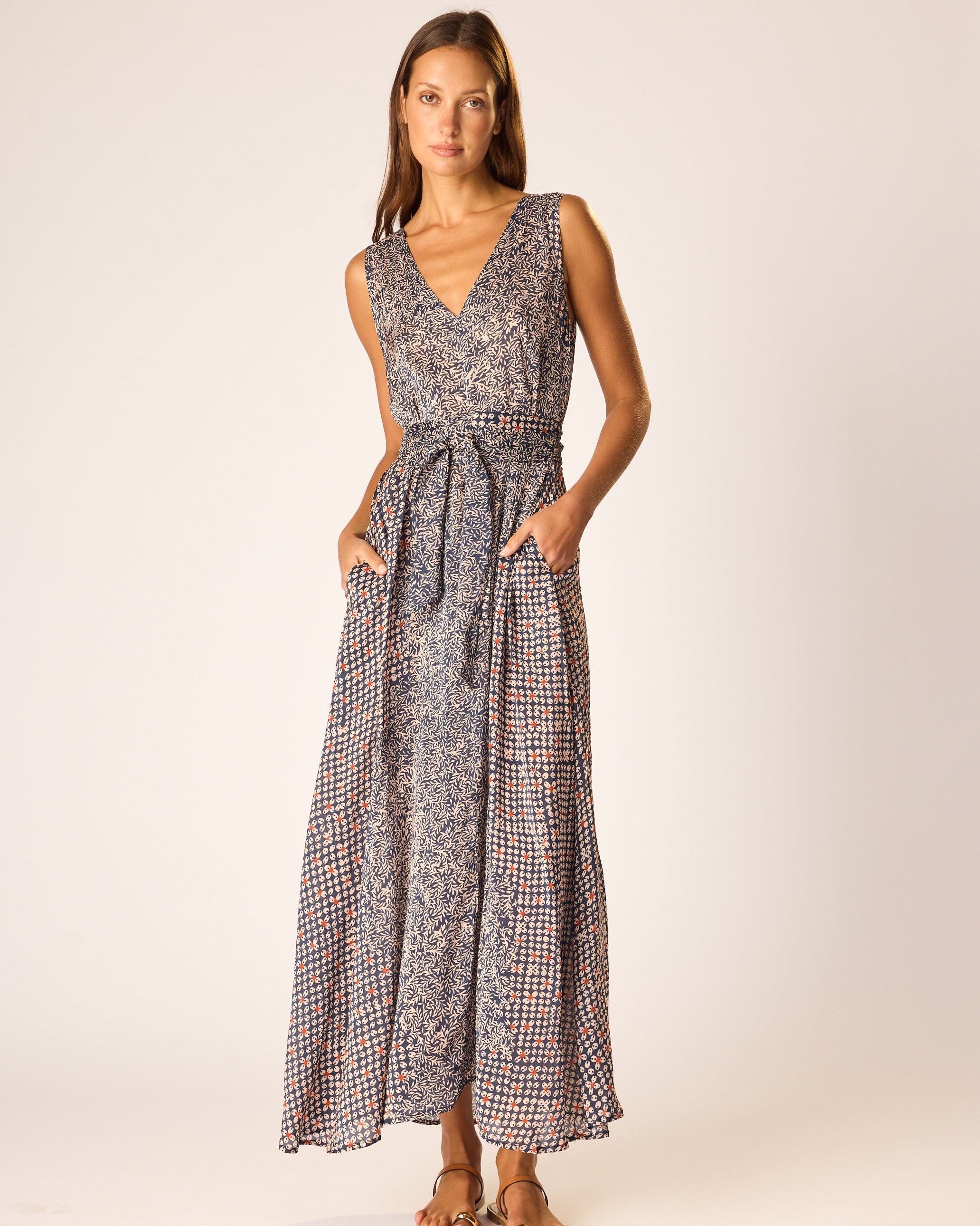 TOVA MAXI WITH SASH BELT
