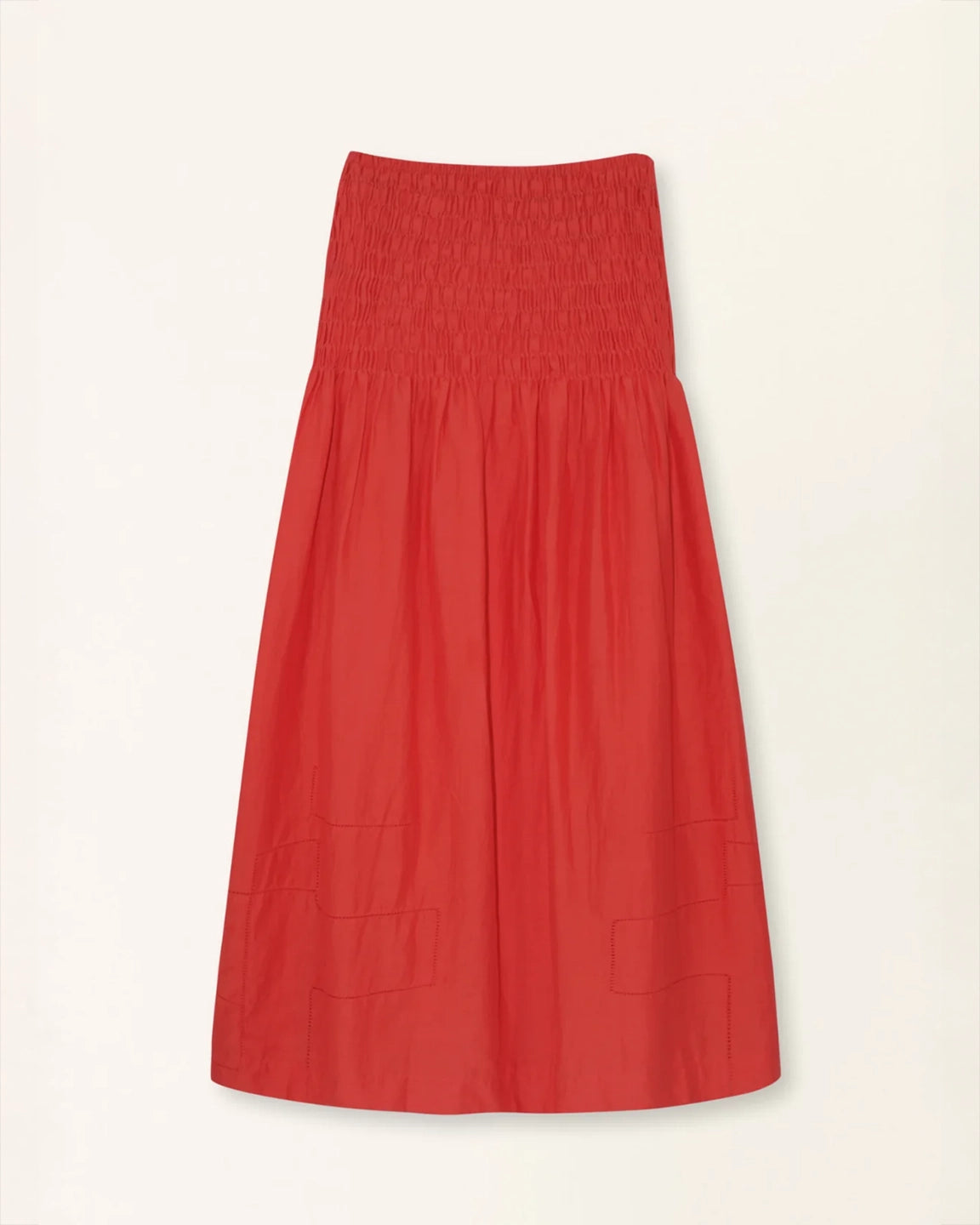 Mirth Savannah Smocked Skirt in Chili