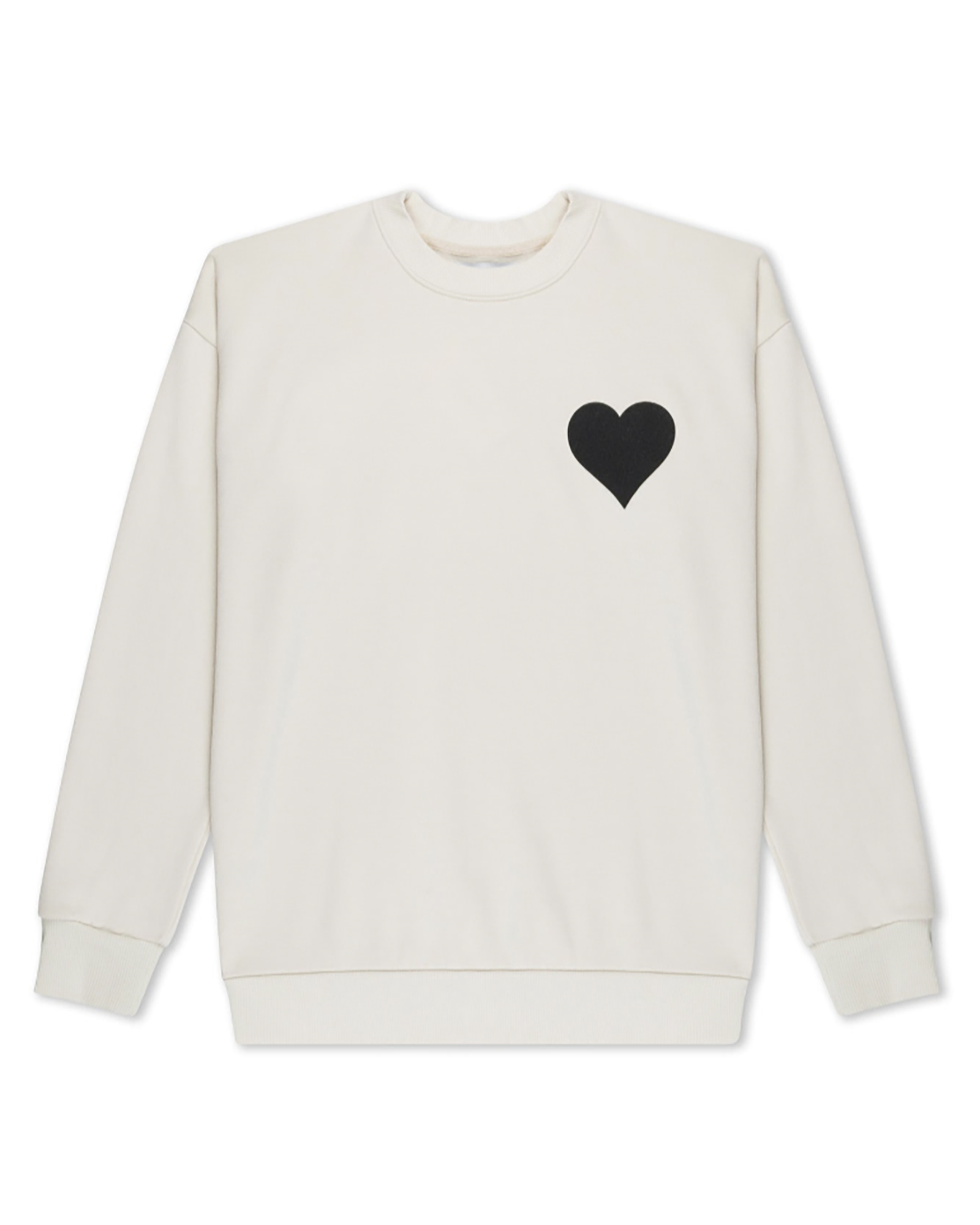 SPRWMN Heart Sweatshirt In vintage White w/ Black Heart