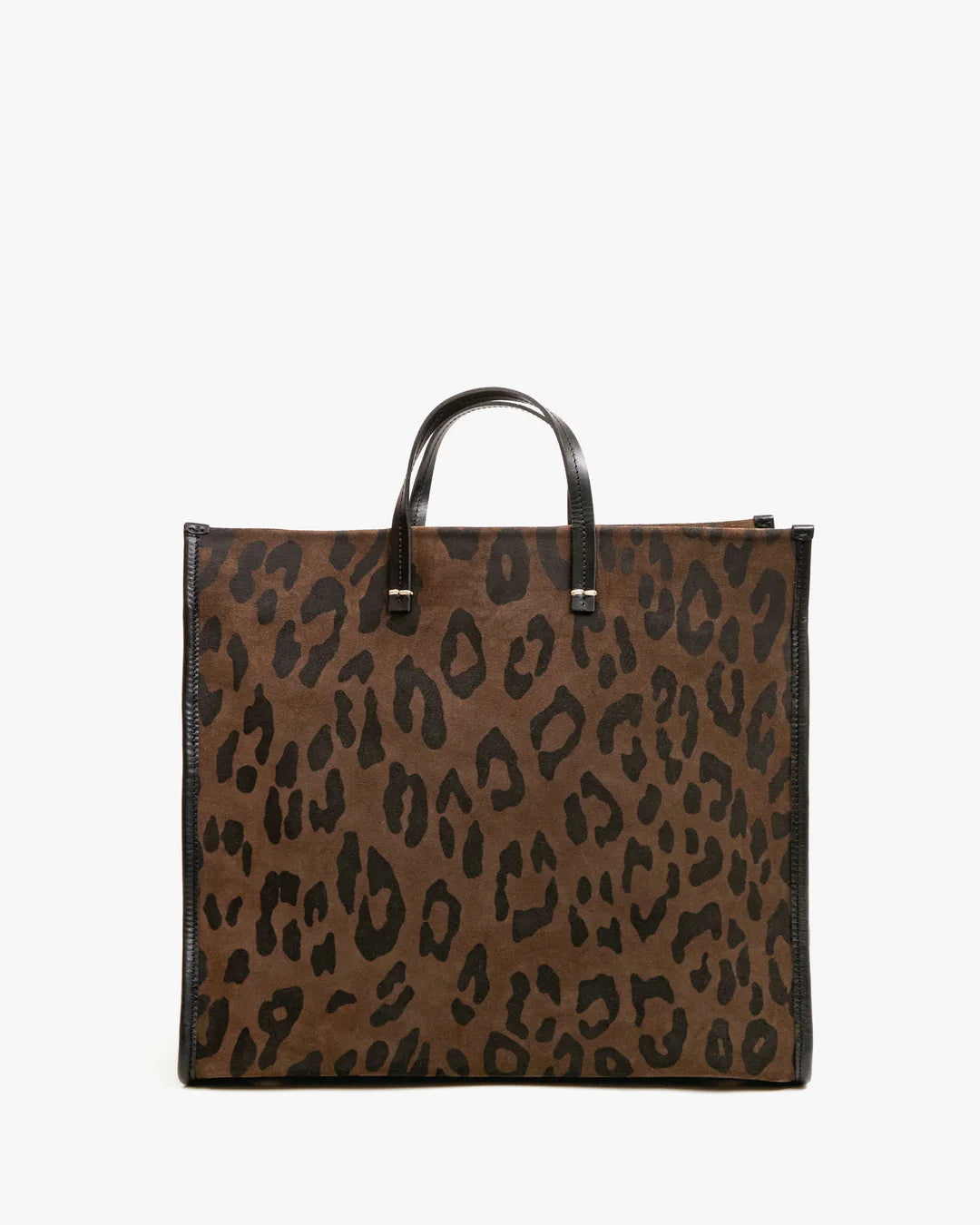 Leopard print tote bag on a white background