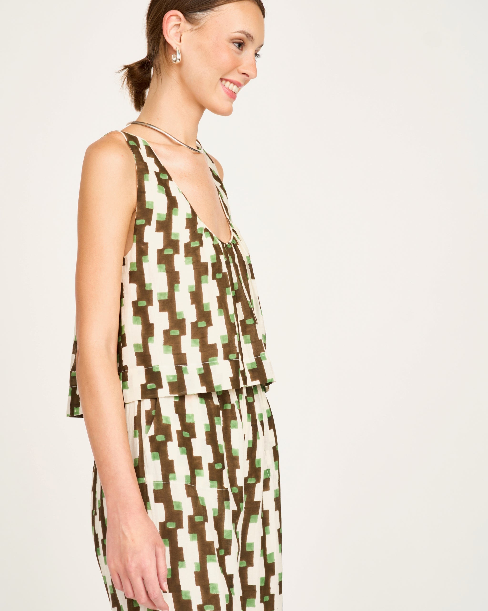 Rome Tank in Chocolate Mint Hopscotch