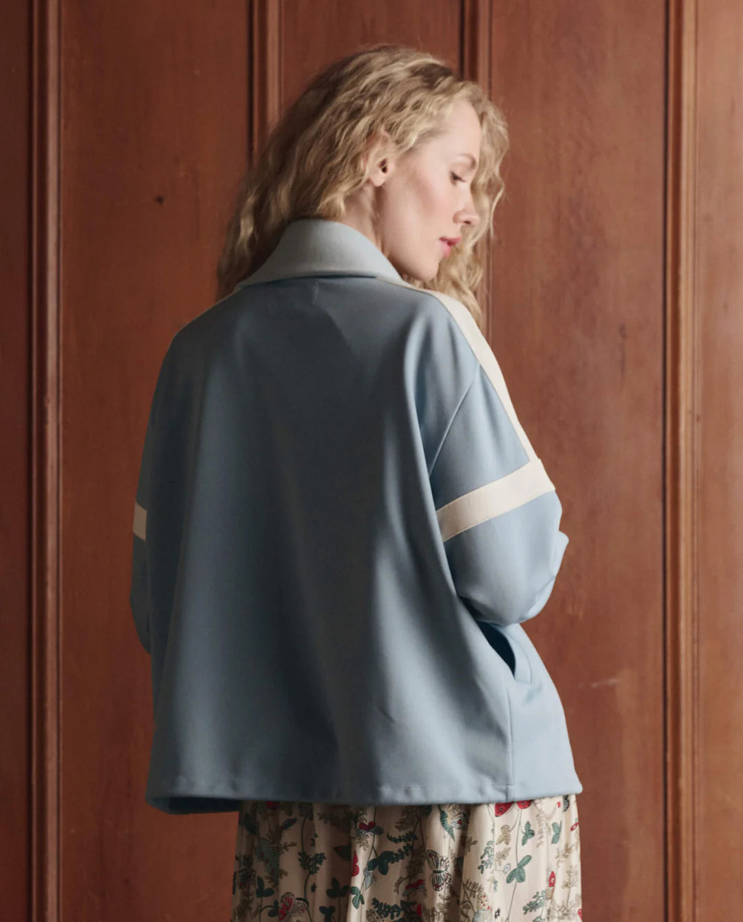 The Great. The Trainer Jacket in Poppy Red or Sky Blue