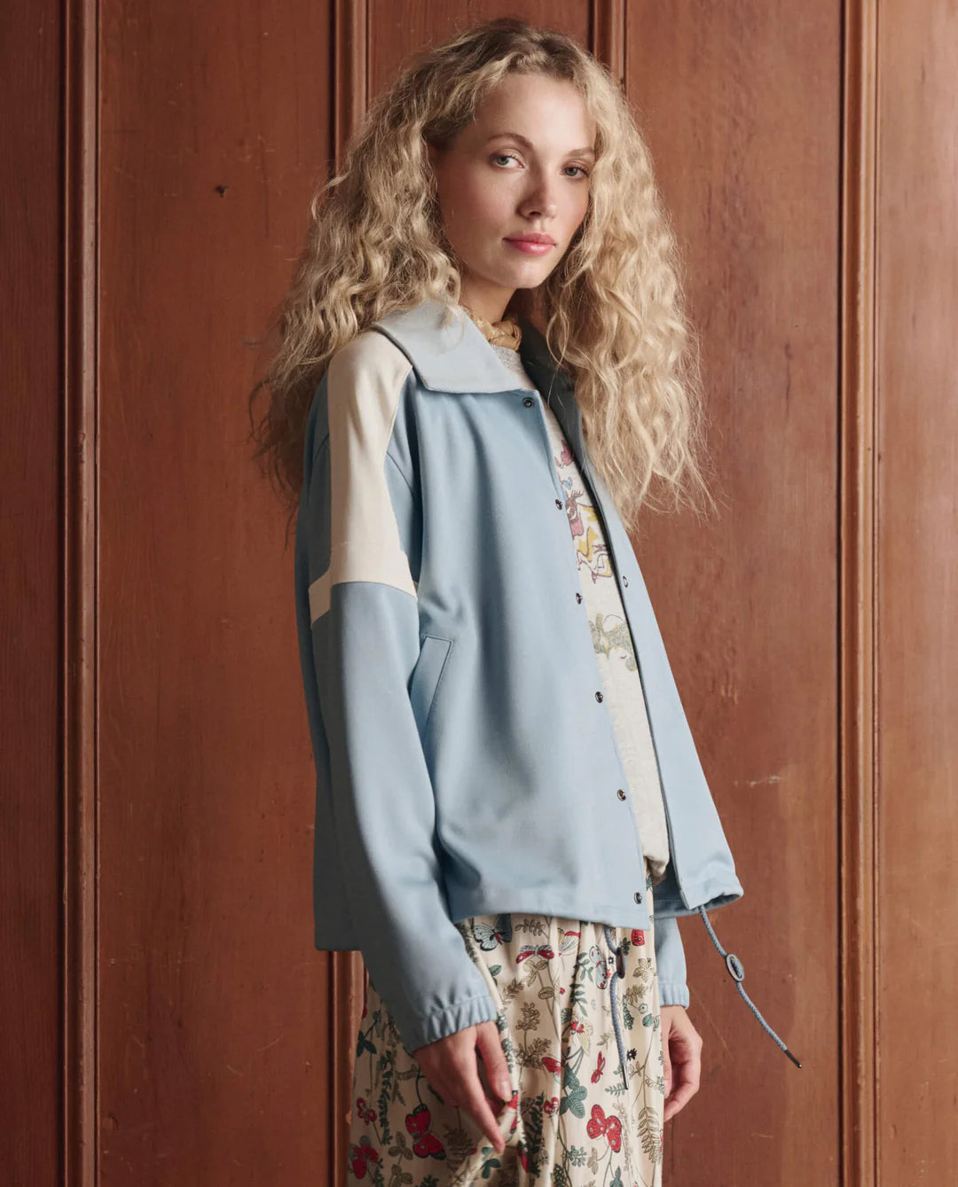 The Great. The Trainer Jacket in Poppy Red or Sky Blue