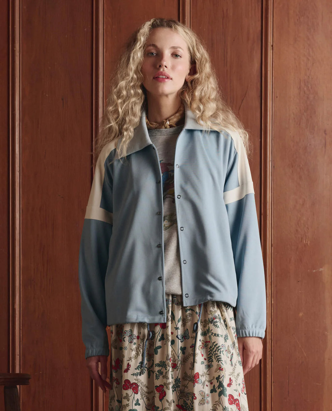 The Great. The Trainer Jacket in Poppy Red or Sky Blue
