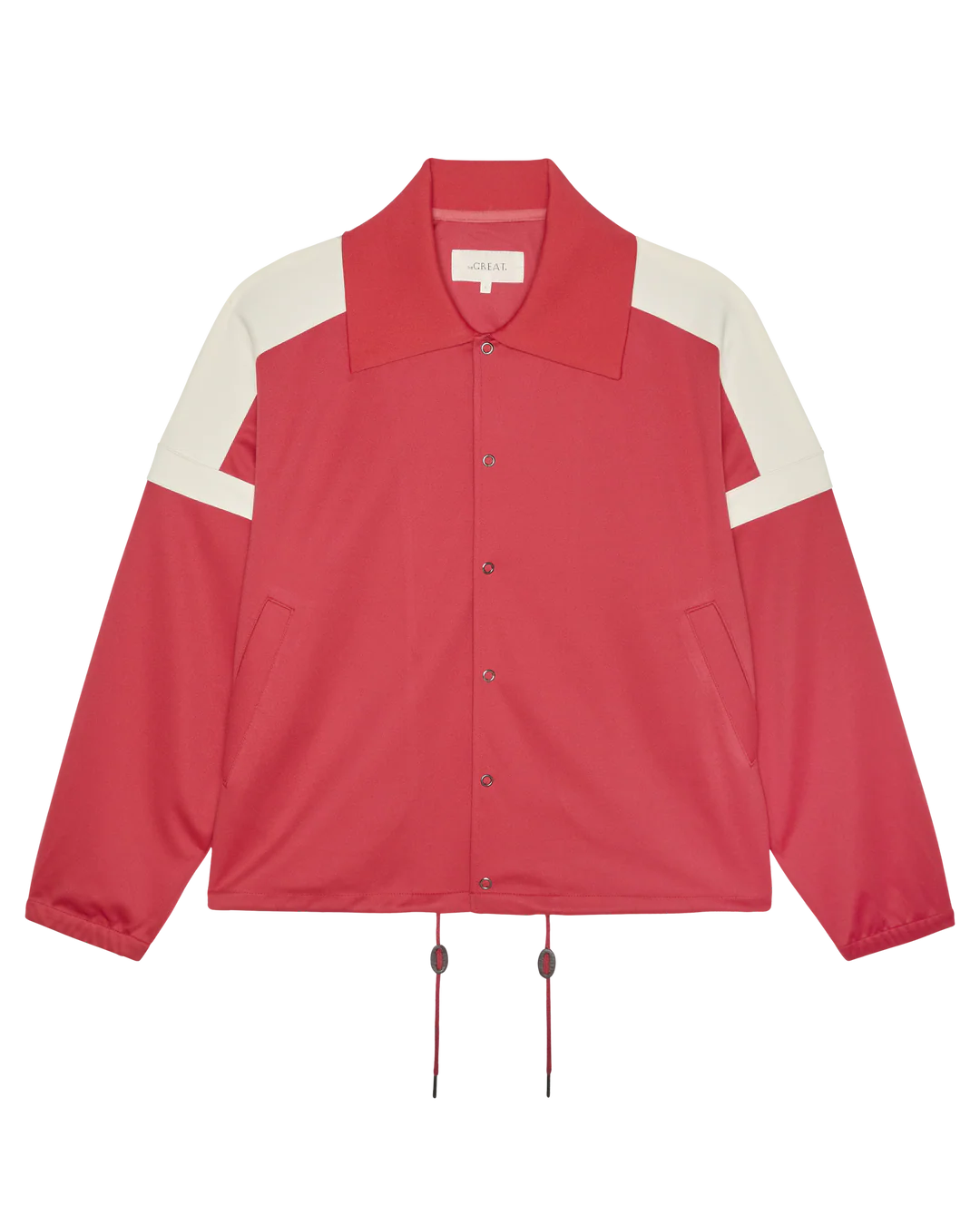 The Great. The Trainer Jacket in Poppy Red or Sky Blue