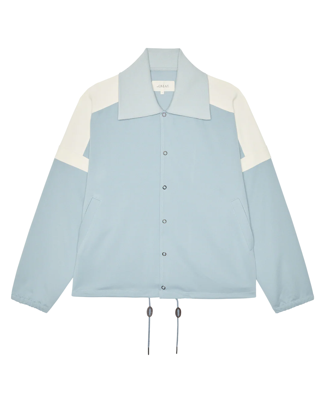 The Great. The Trainer Jacket in Poppy Red or Sky Blue
