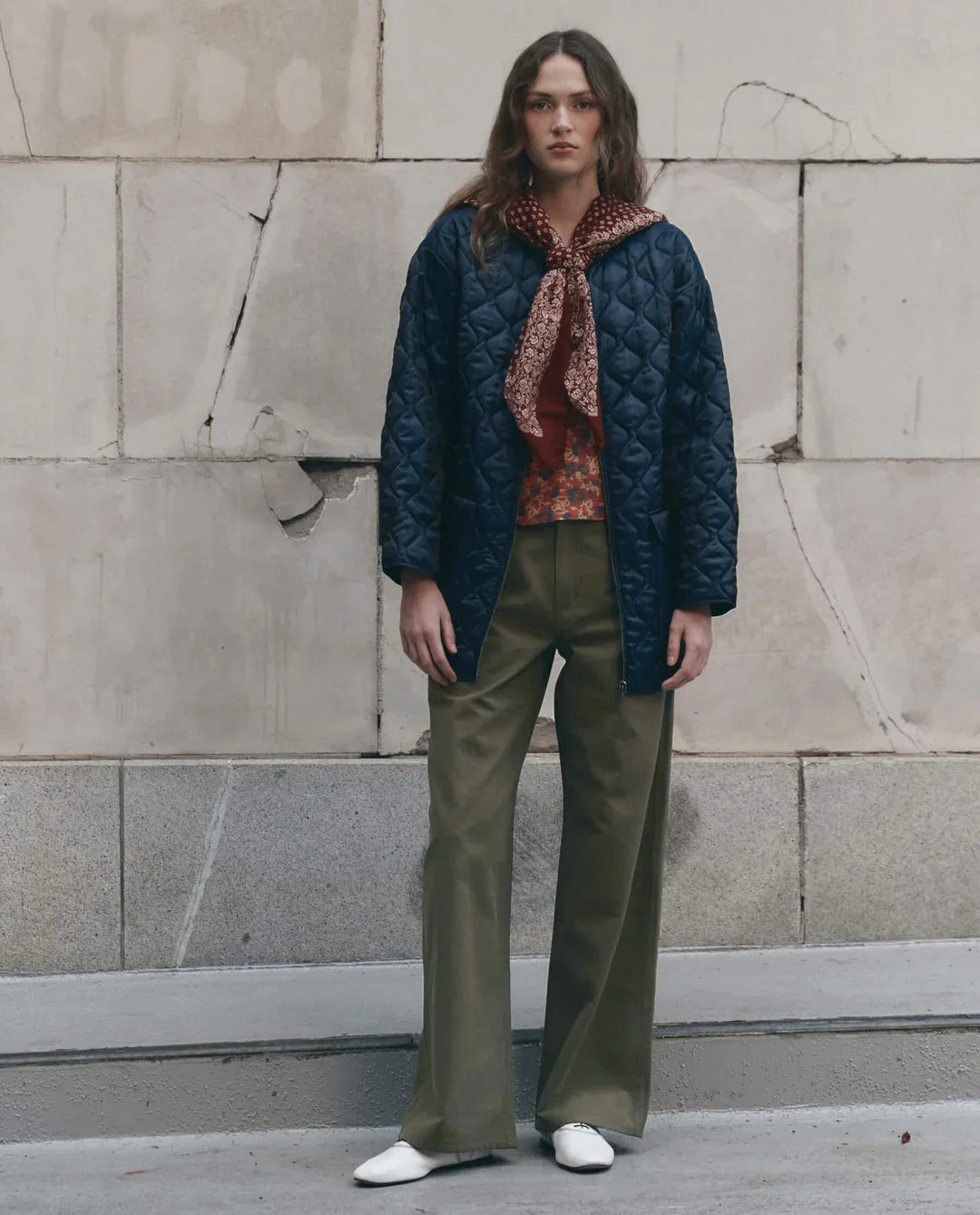 The Great. The Firefighter Jacket Olive With Chocolate