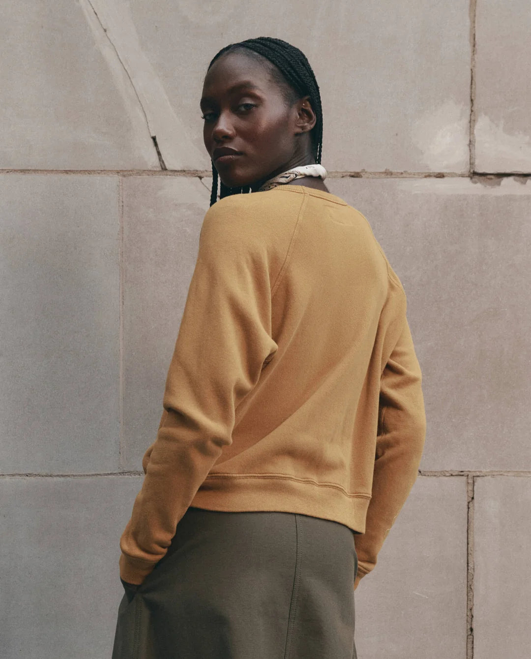 The Great. The Fleece Rookie Sweatshirt With Growling Panther Mustard