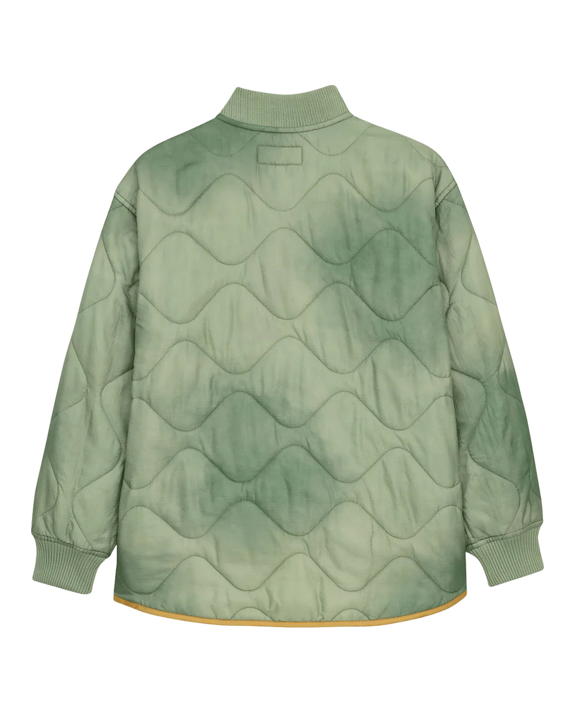 The Great. The Quilted Liner Jacket in Mottled Green