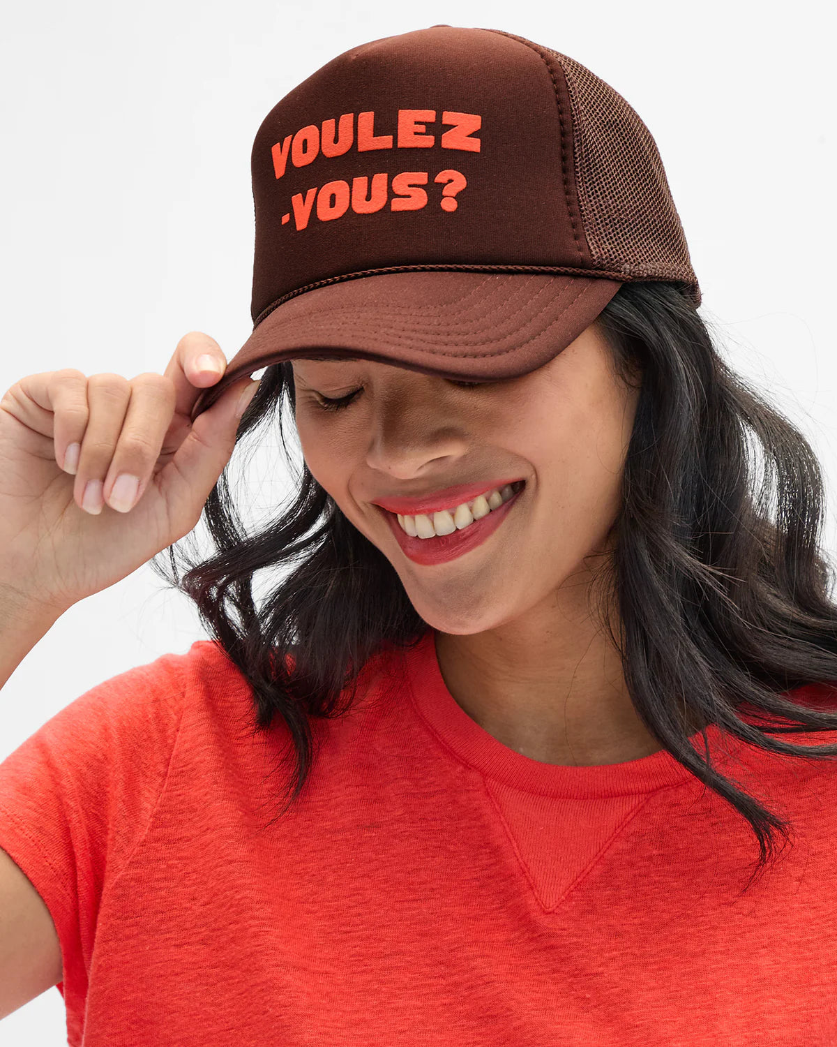 Clare V. Trucker Hat in Voulez-Vous Chocolate