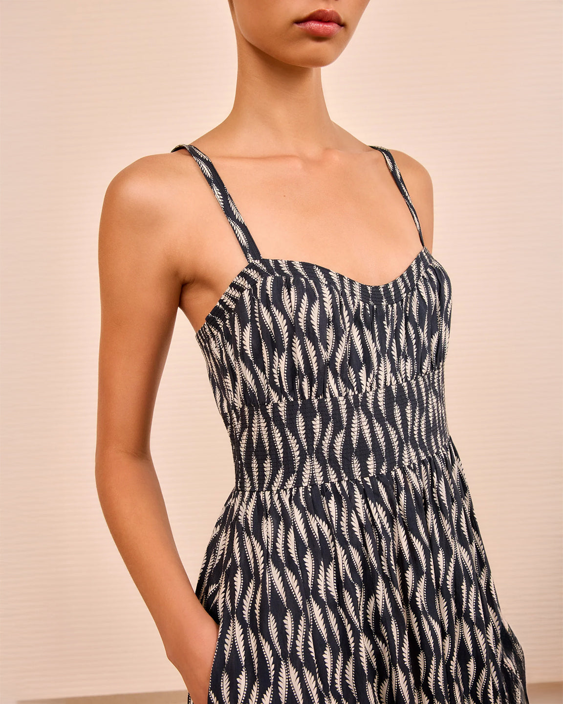 Ulla Johnson Nadine Cami Midi Dress in Graphite