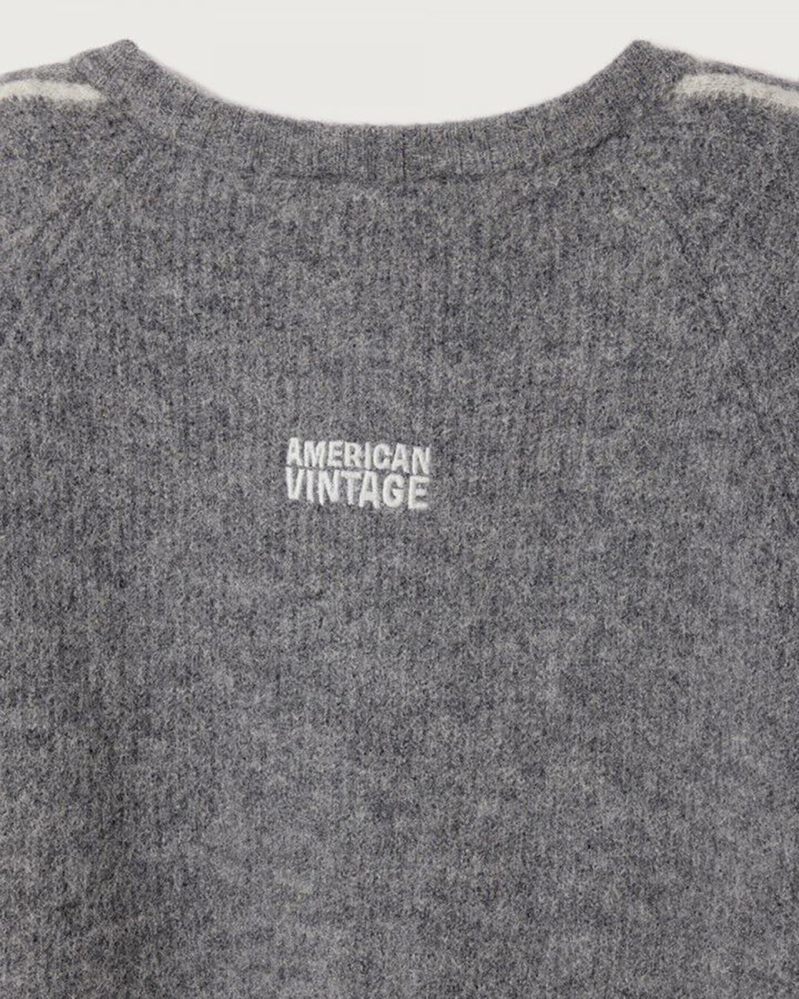 American Vintage 3/4 Sweater Dress with Contrast Stripes in Acier Chine