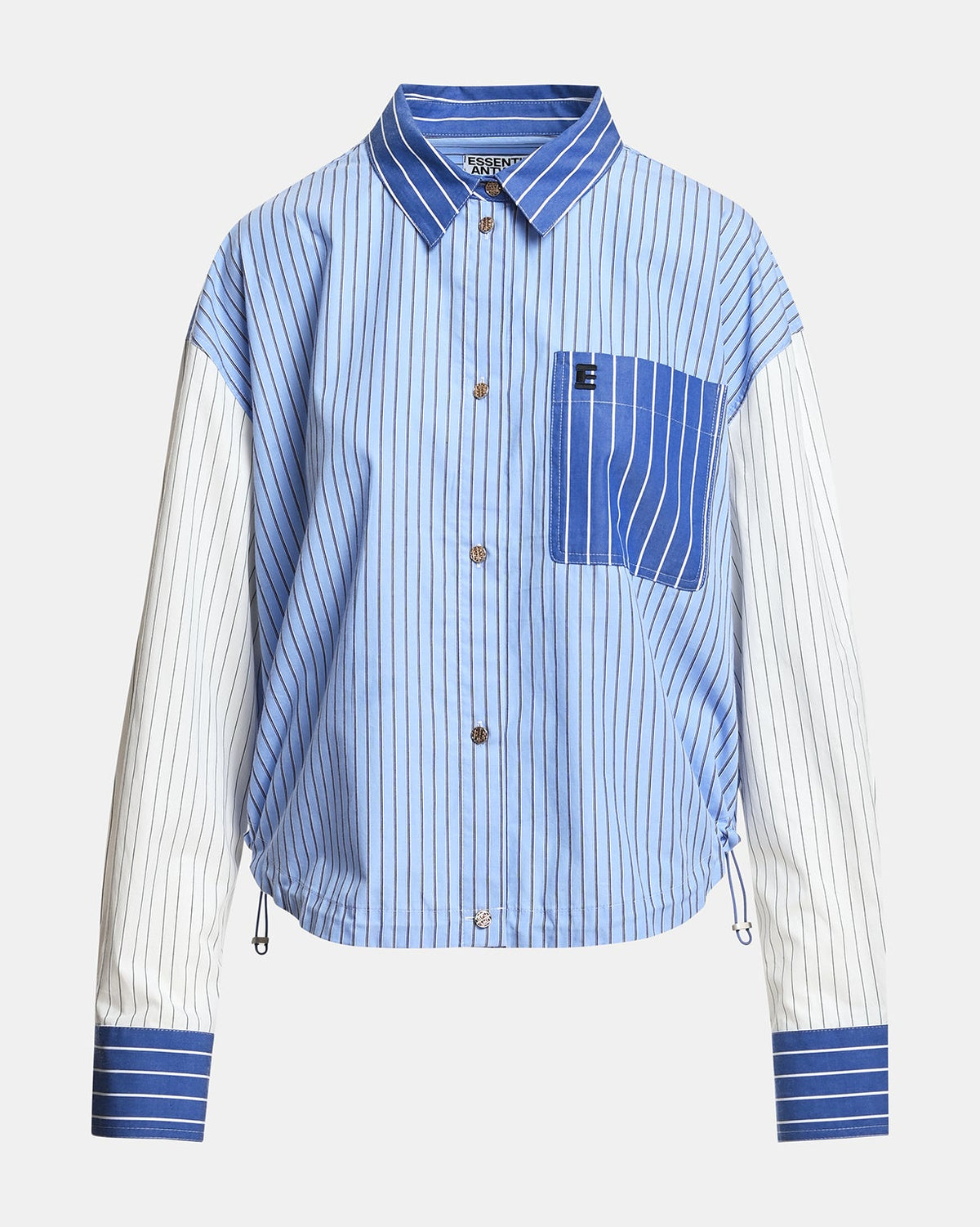 KOZEF FABRIC MIX CROPPED SHIRT