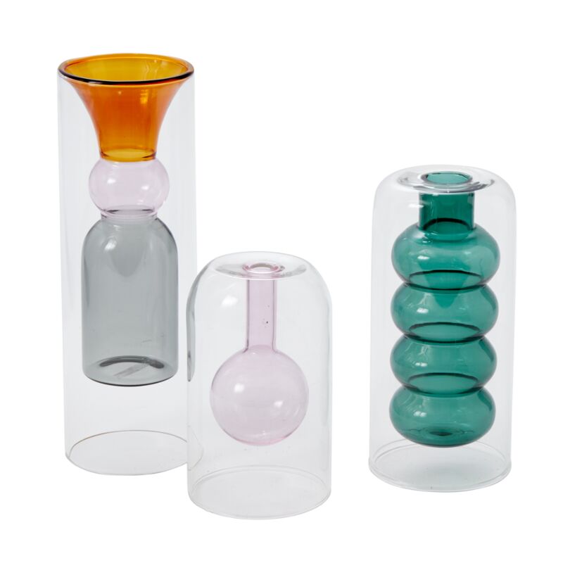 Accent Decor Abacus Budvase in Clear/Pink