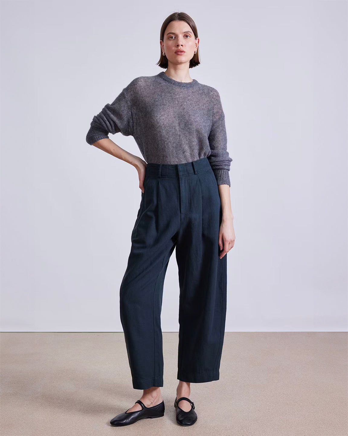 Apiece Apart Bari Crop Trouser in Forest River