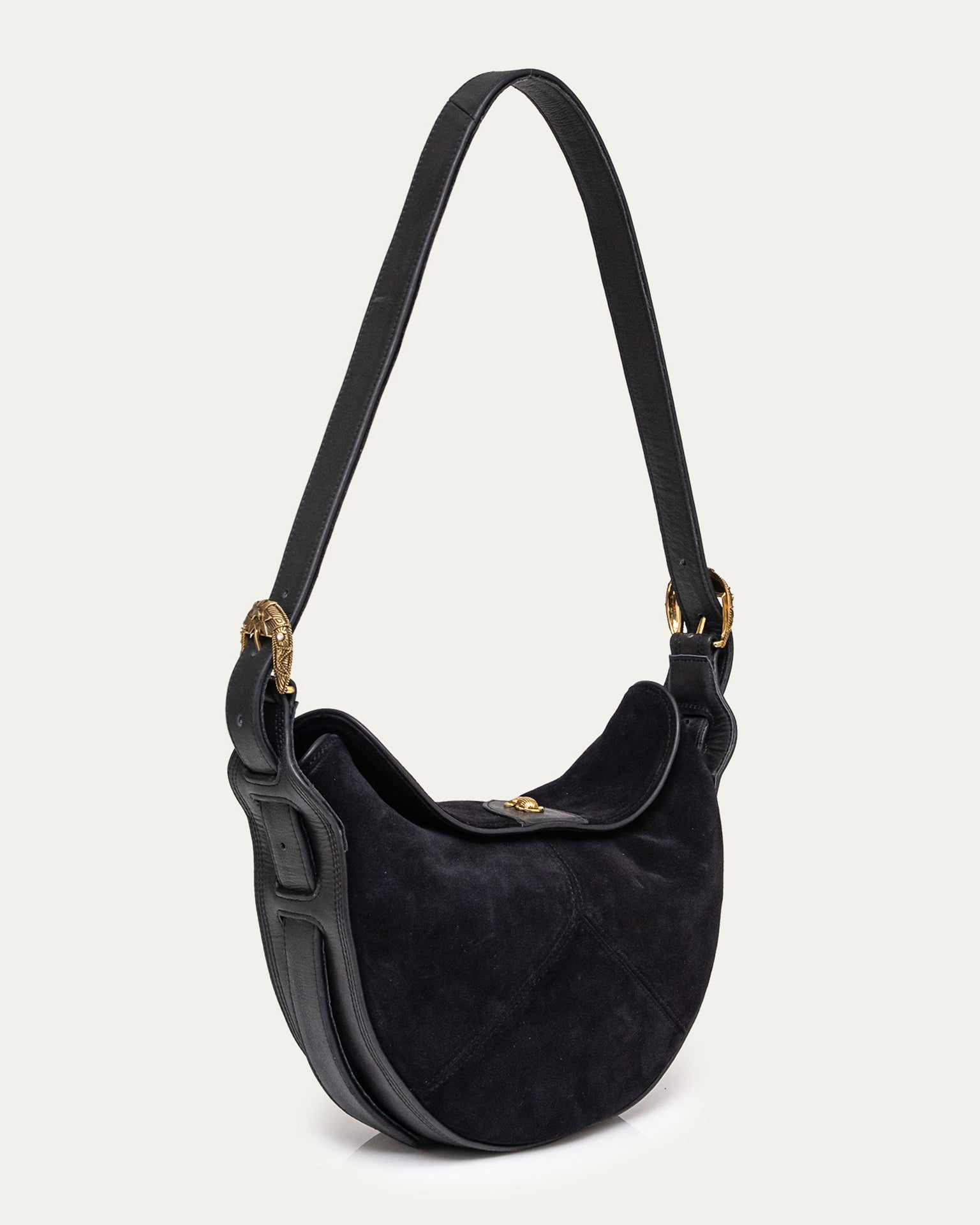 Claris Virot Estelle Bag in Black Suede