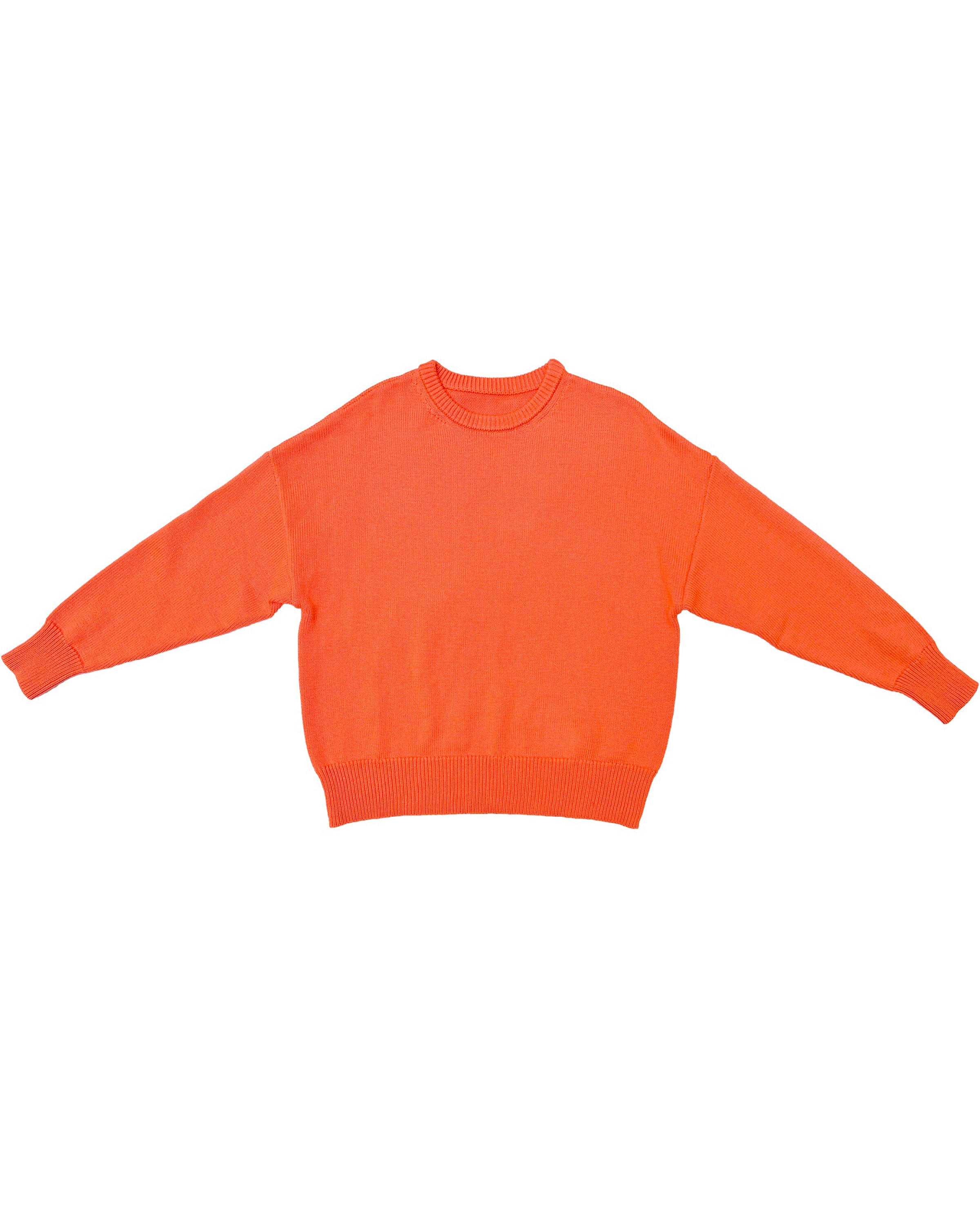 Ali Golden Chunky Cotton Pullover in Neon Orange