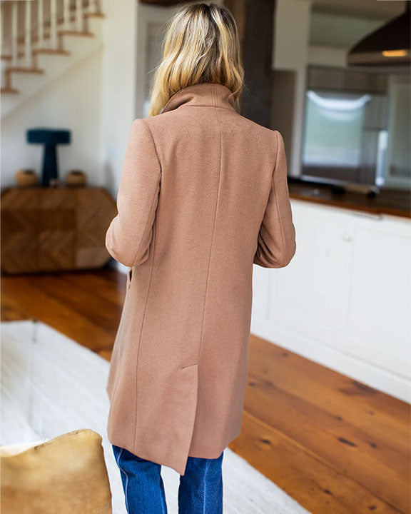 Emerson Fry Tailored Coat in Camel Wool Cashmere