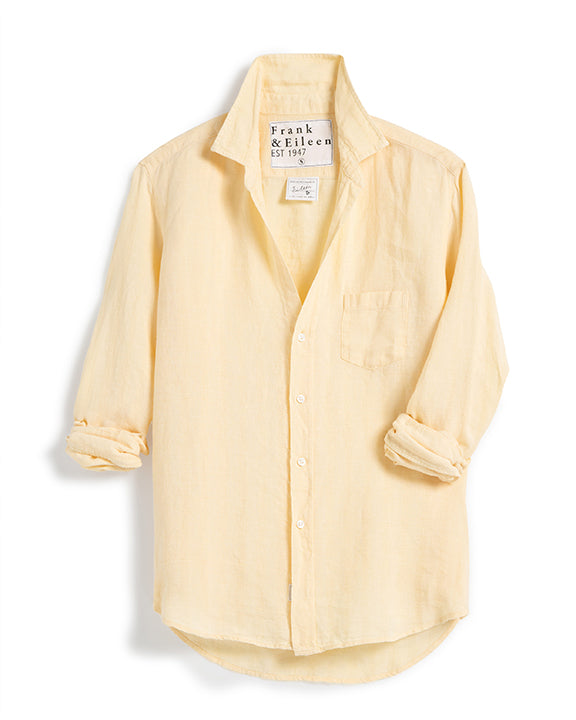 Frank & Eileen Eileen Relaxed Button Up Shirt in Textured Yellow Stripe