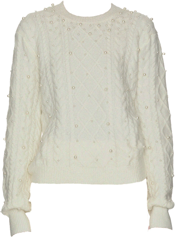 John & Jenn Pearly Lux Cable Sweater