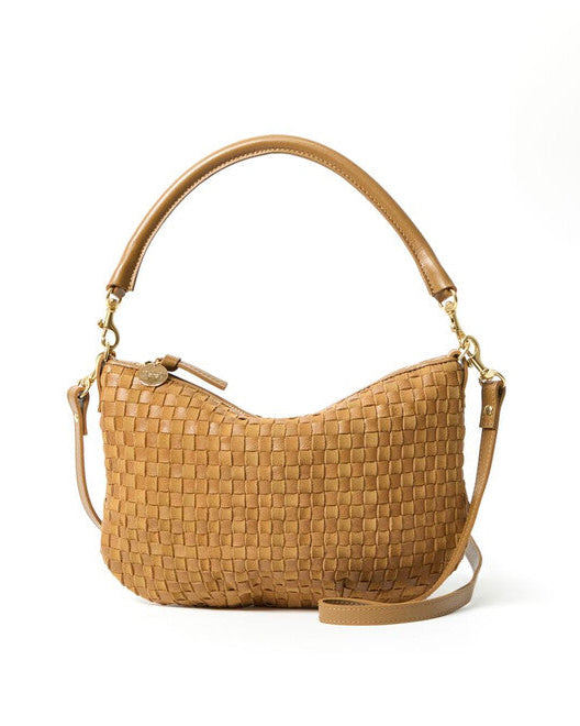 Petit Moyen Messenger- Leather & Suede Woven Checker