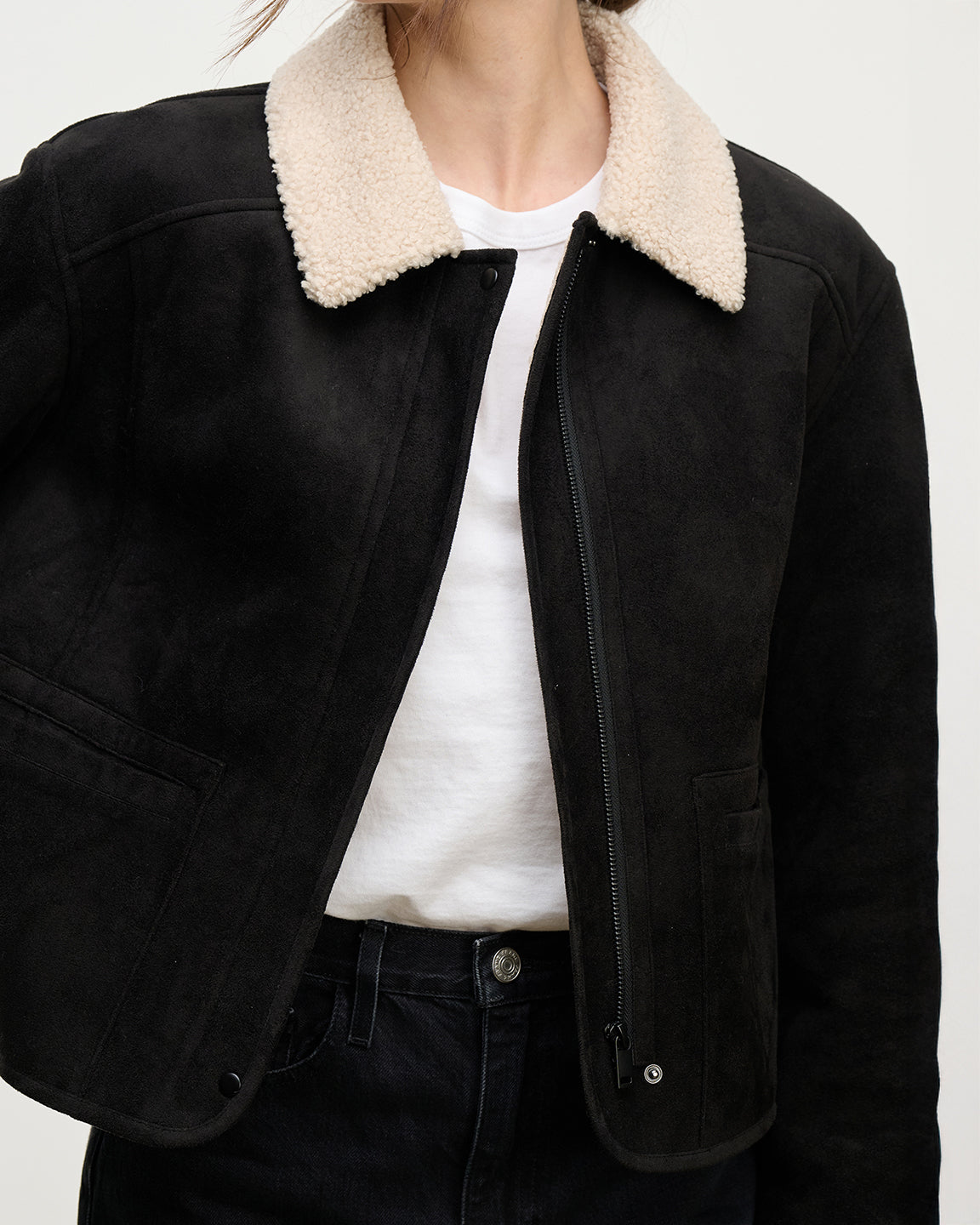 velvet by Graham and Spencer Juno Coat in Black/Cream
