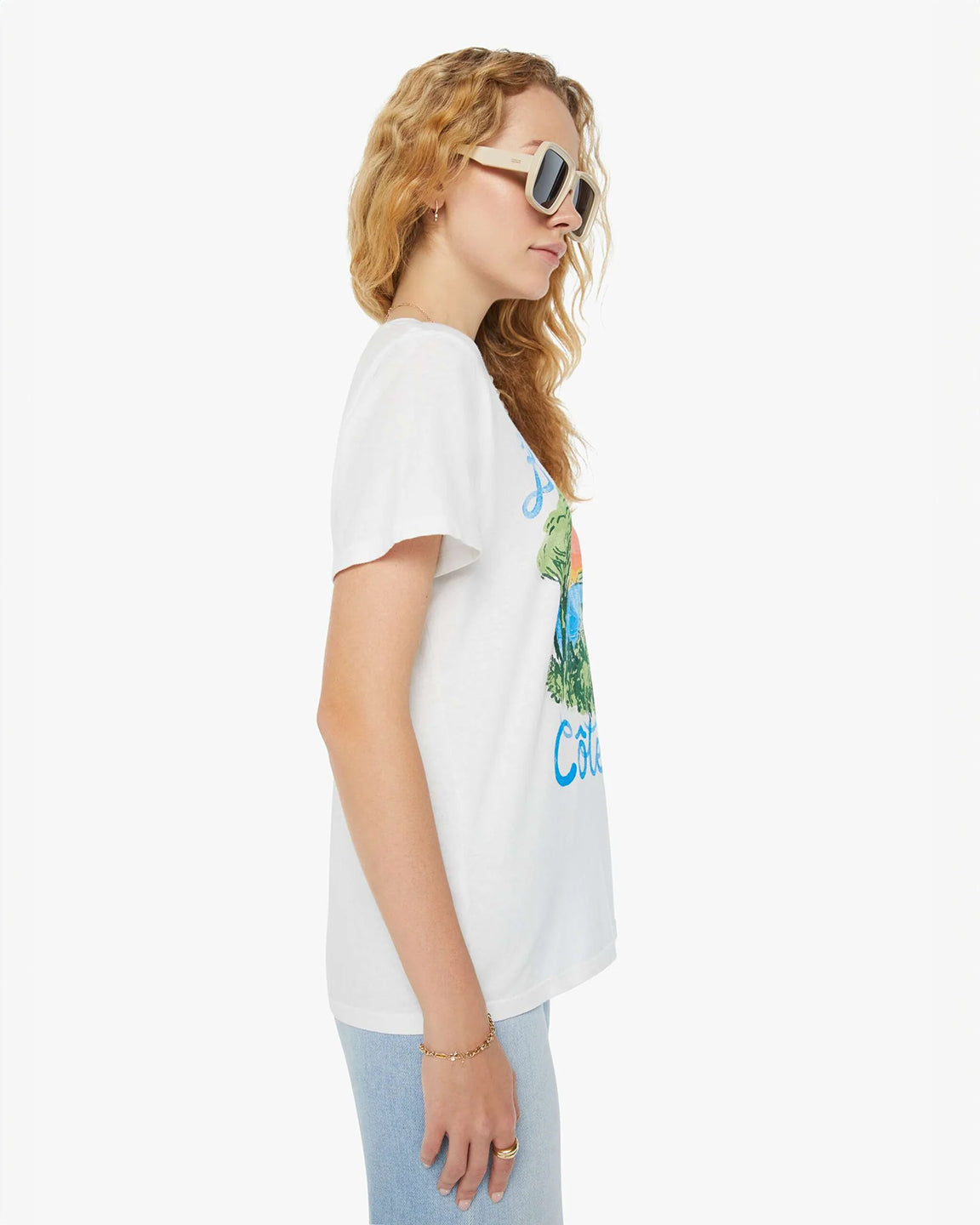 Mother The Rowdy Tee in Bonjour