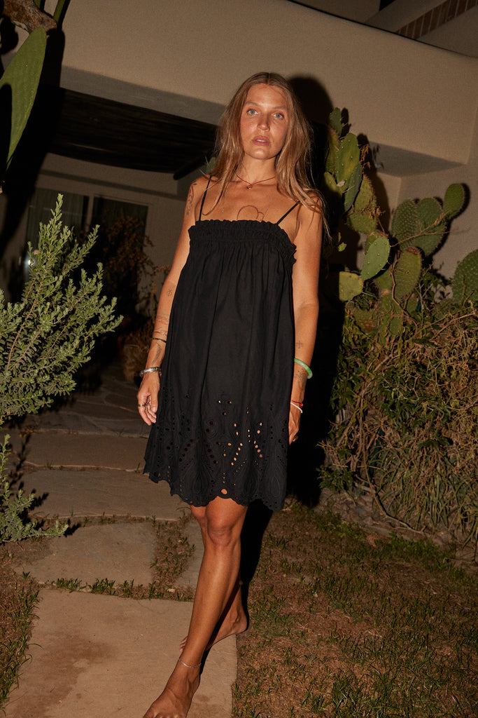 Natalie Martin Donna Dress in Tangier Border Nero