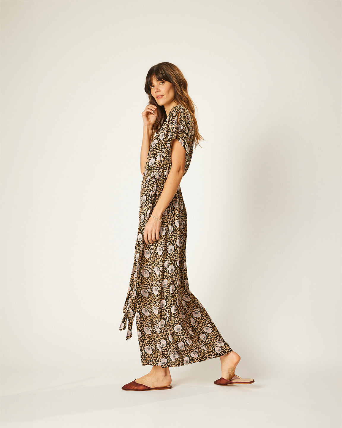 Natalie Martin Monica Dress in Vintage Flowers Sepia