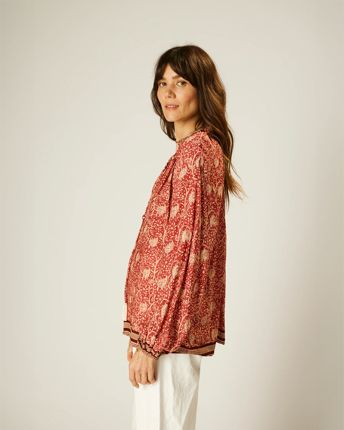 Natalie Martin Penny Blouse in Water Lily Terracotta