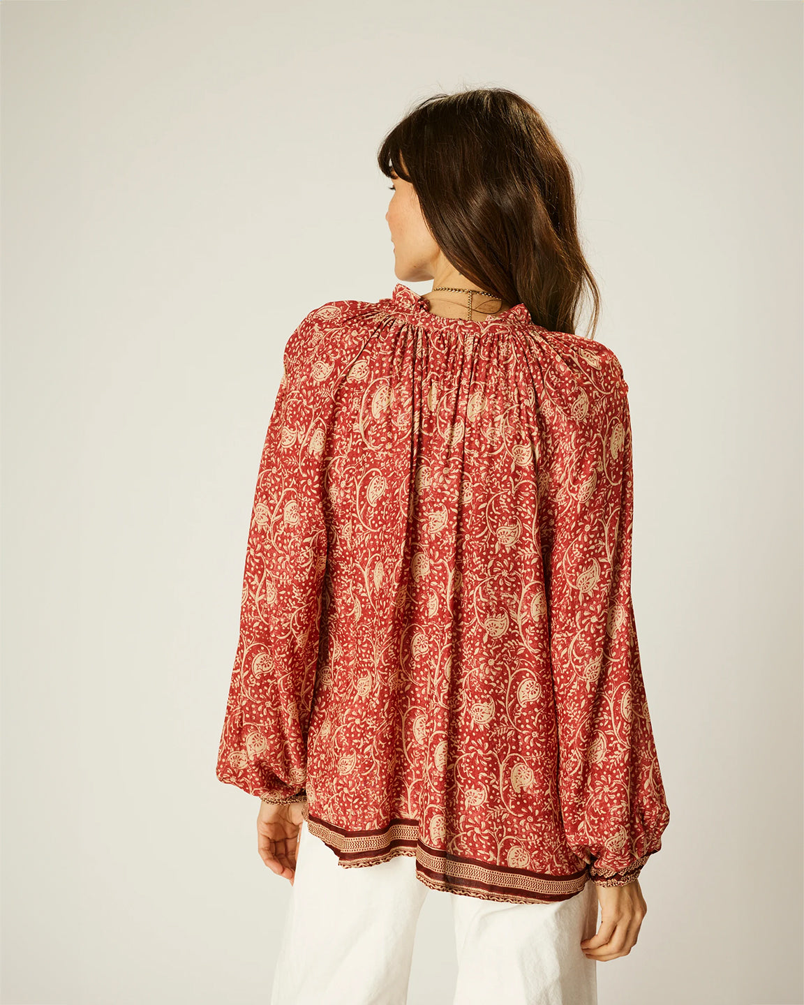 Natalie Martin Penny Blouse in Water Lily Terracotta