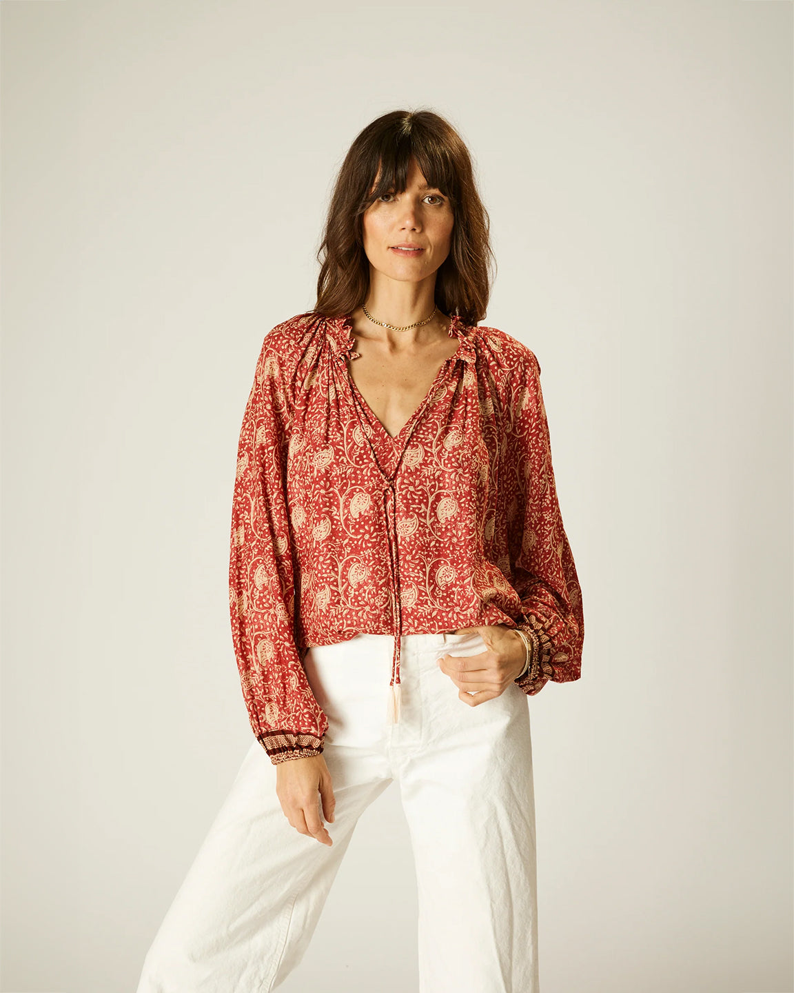 Natalie Martin Penny Blouse in Water Lily Terracotta