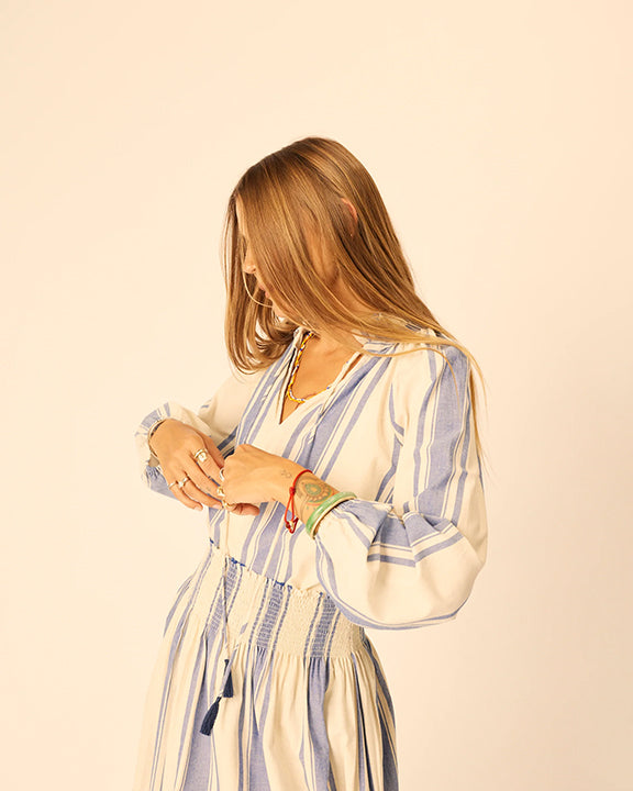 Natalie Martin Penny Blouse in French Blue Stripe