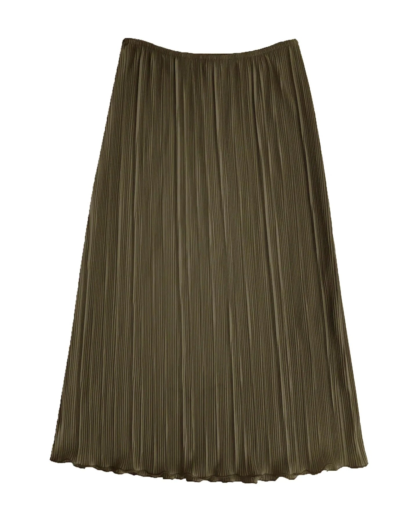 Green pleated skirt on a white background