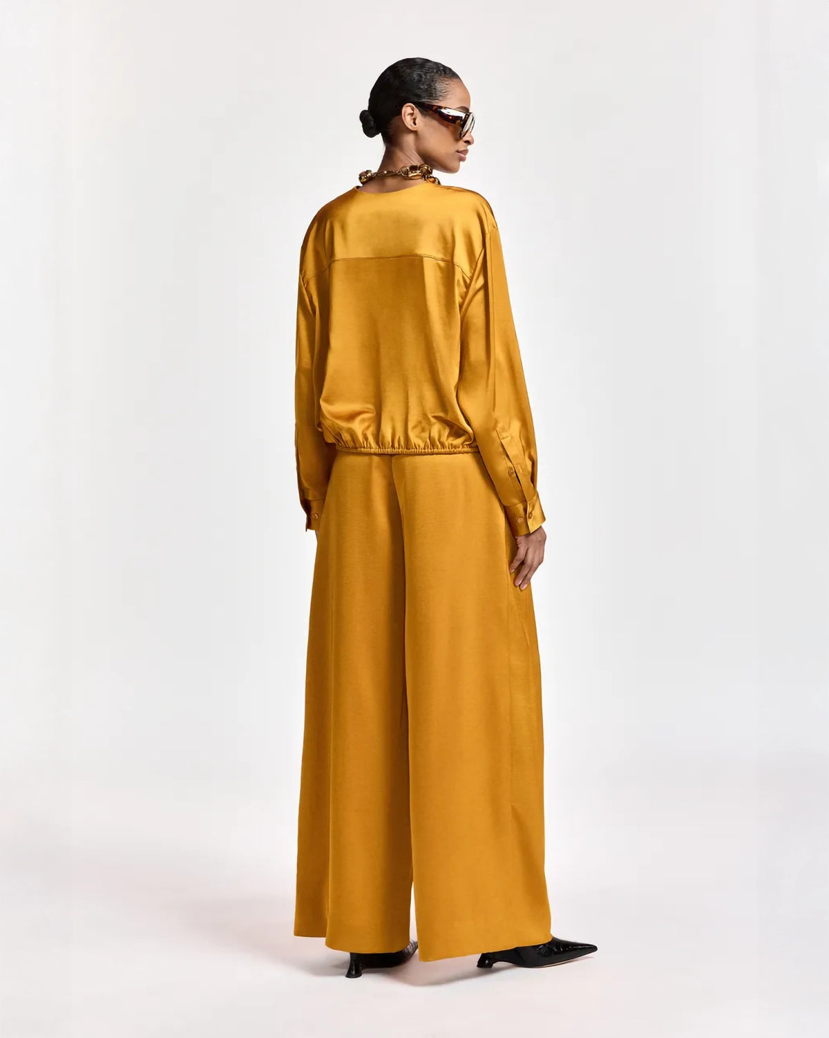 Essentiel Antwerp Katerina Wide Leg Pants in Caramel Drip