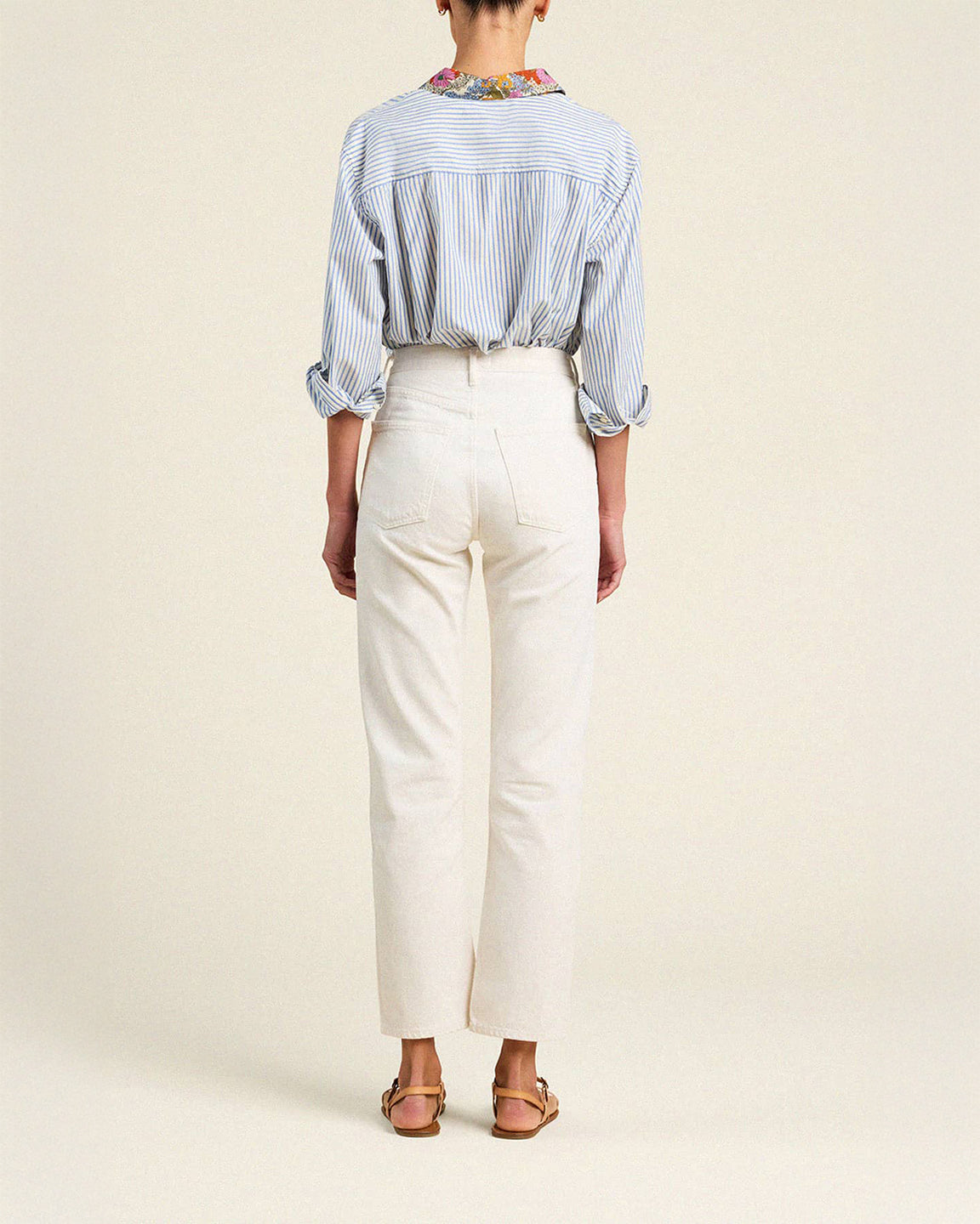 Trovata Birds of Paradis Blake Oversized Shirt Seaside Stripe