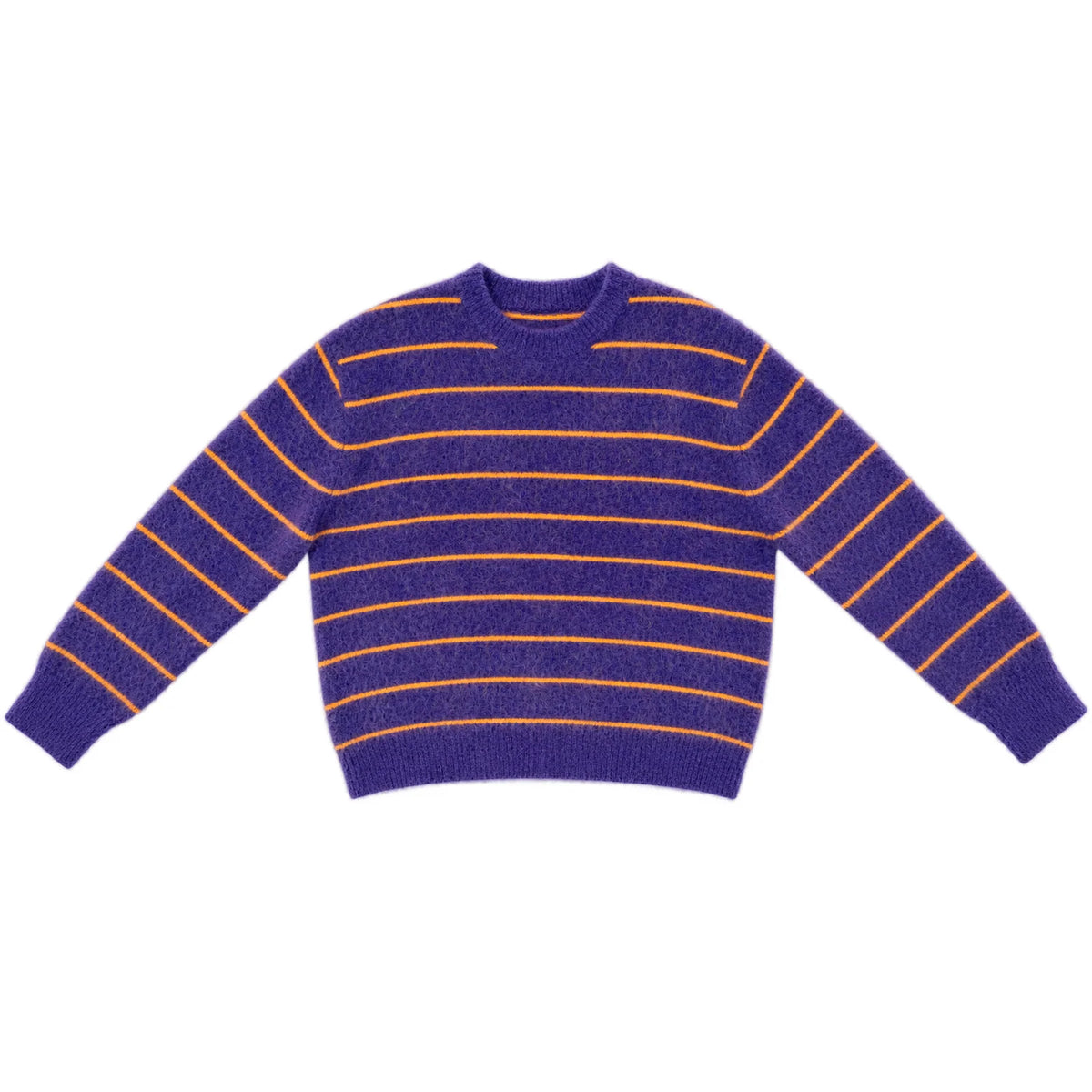 Ali Golden Oversized Mohair Pullover In Purple/Marigold Stripe