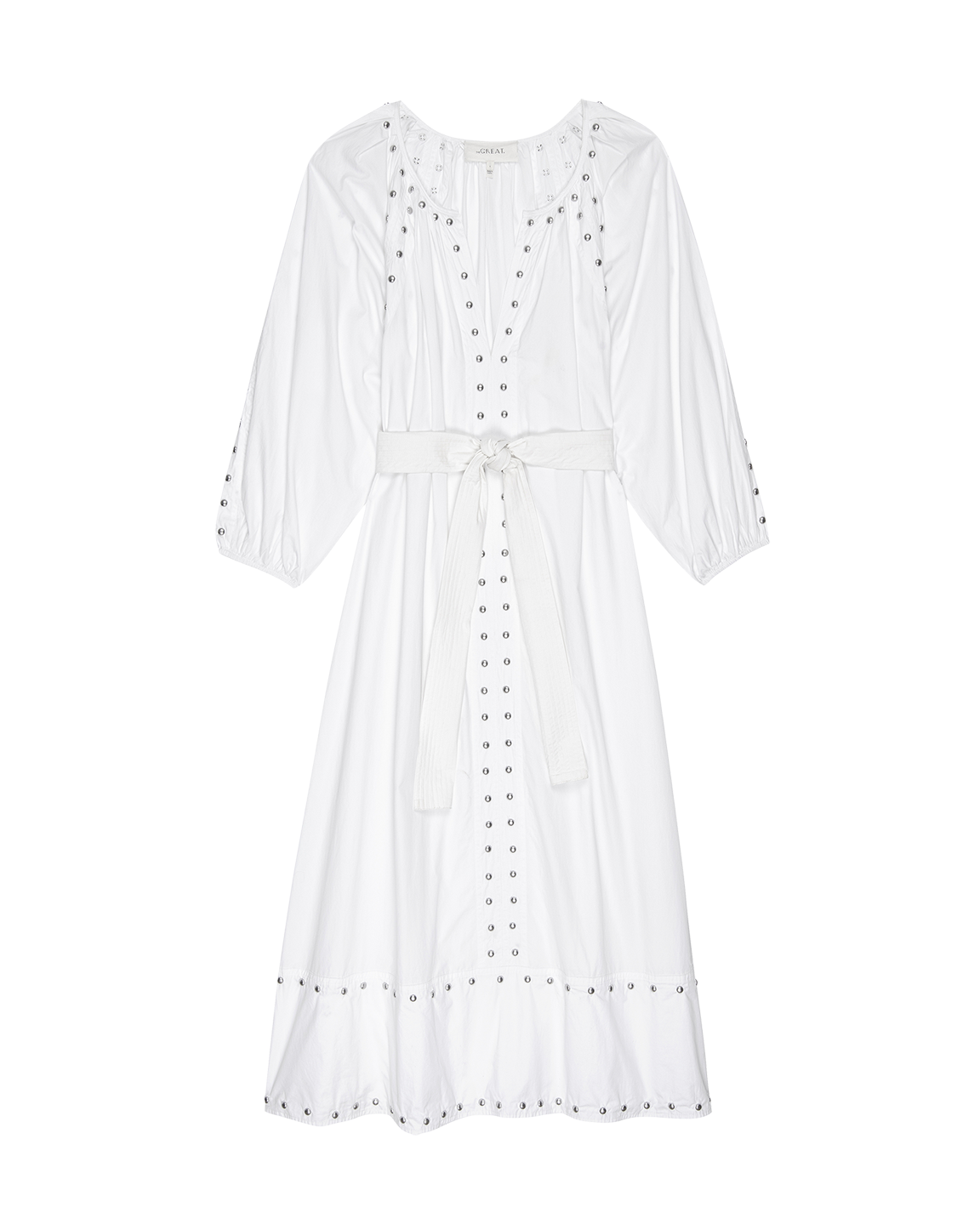 The Great. Bodega Dress With Studs In White