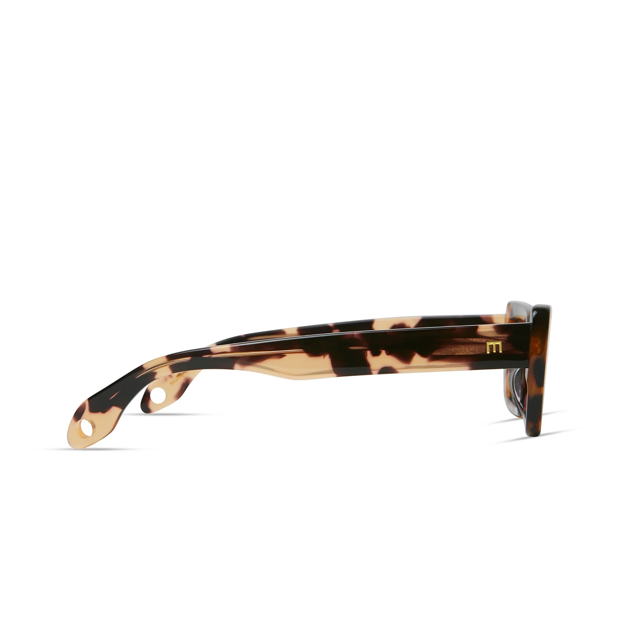 Sunglasses with tortoiseshell frame on a white background