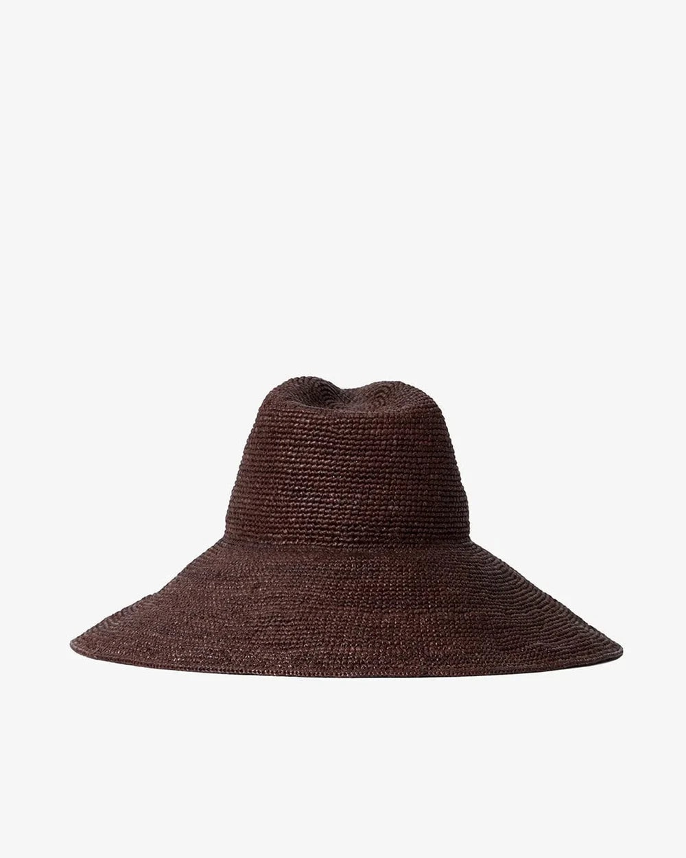 Janessa Leone Waverly Packable Raffia Hat In Chocolate