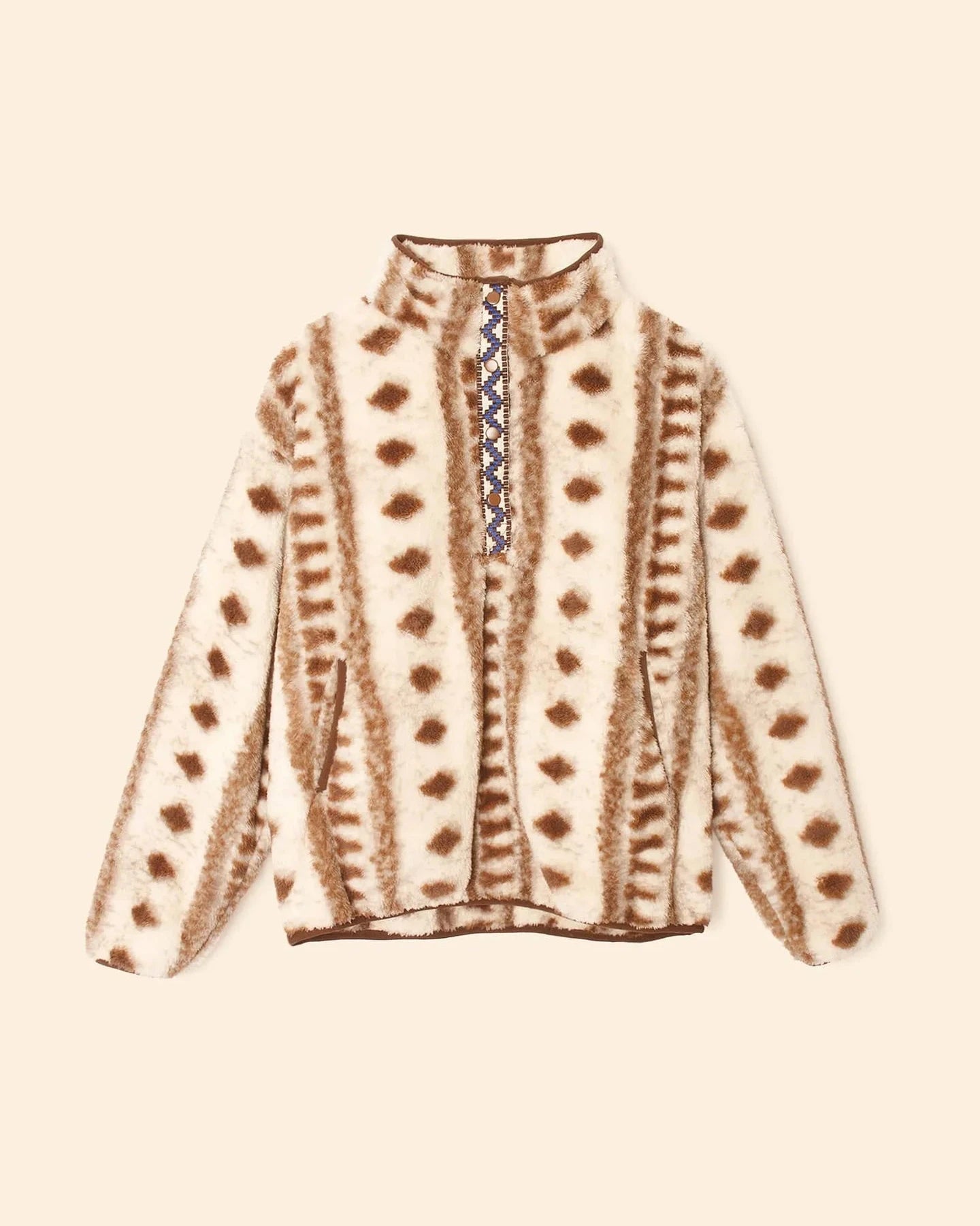 Patterned fleece on a beige background