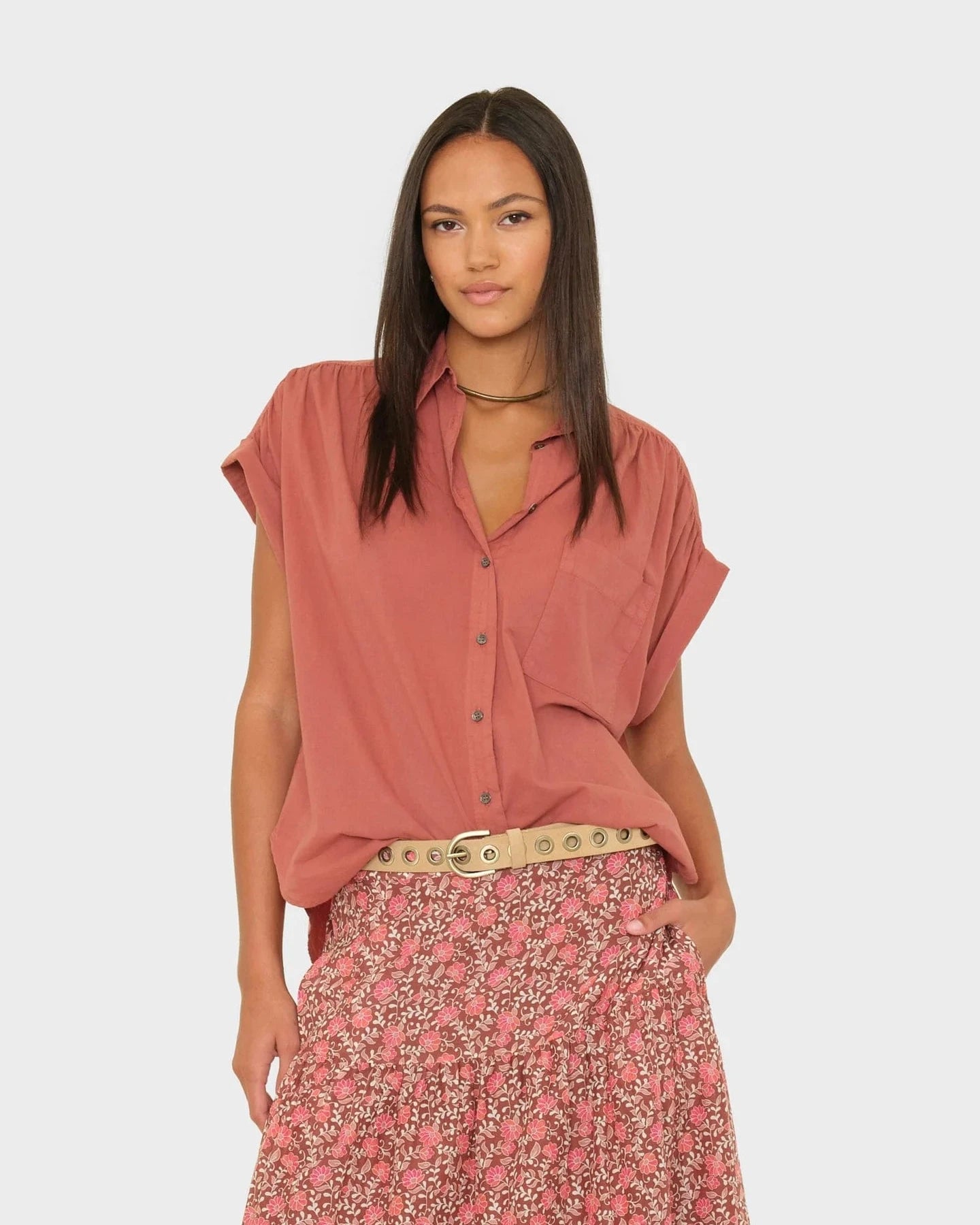 Xirena Lexi Shirt in Cinnabar