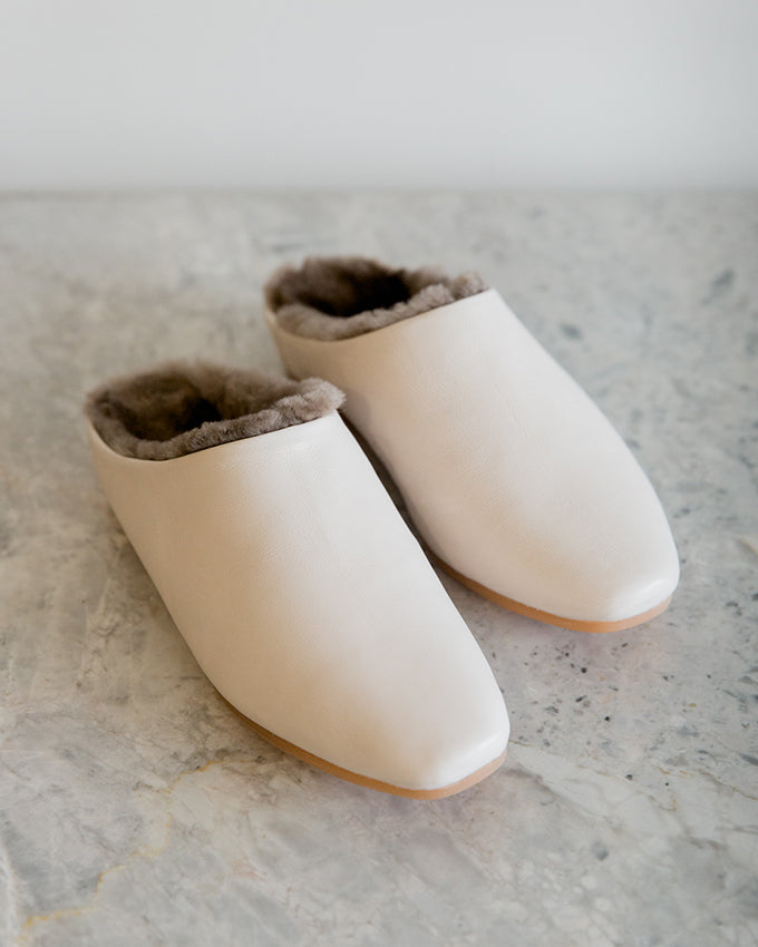 Gina Shearling-Lined Suede Slippers