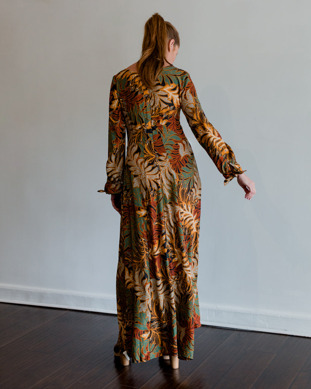 Natalie Martin Reese Dress in Jungle Print Moss Green