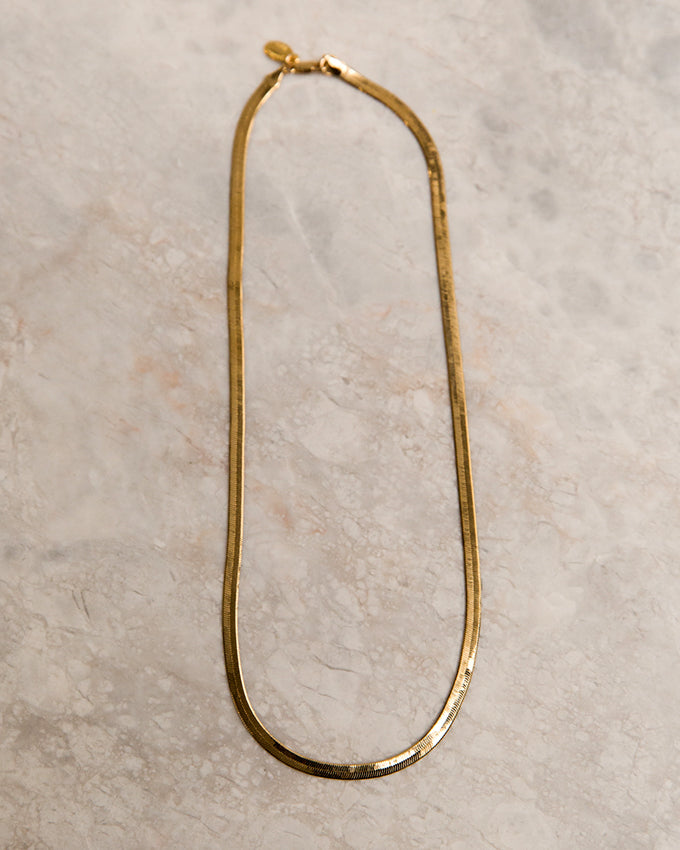 Jennifer Tuton Liquid Gold Herringbone Chain in Gold