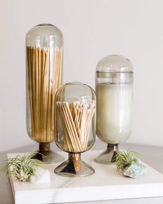 Skeem Fireplace Cloche Matches in Smoke