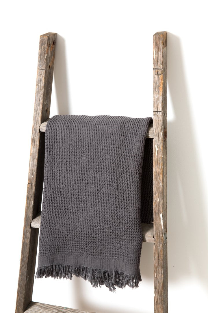 House No. 23 Ella Waffle Towel in Anthracite